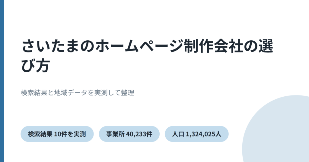 さいたまのホームページ制作を実測データで比較したことを示すアイキャッチ